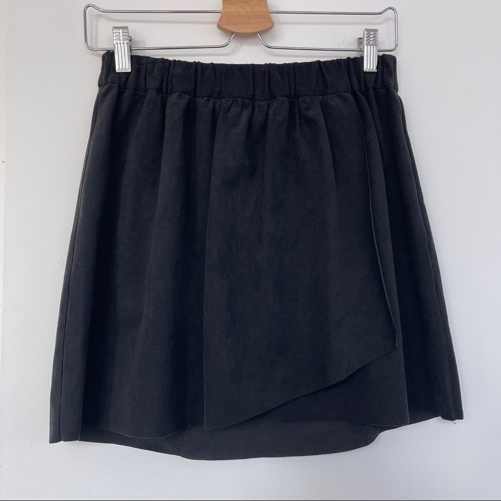 Aritzia Wilfred Free Black Wrap Mini Skirt